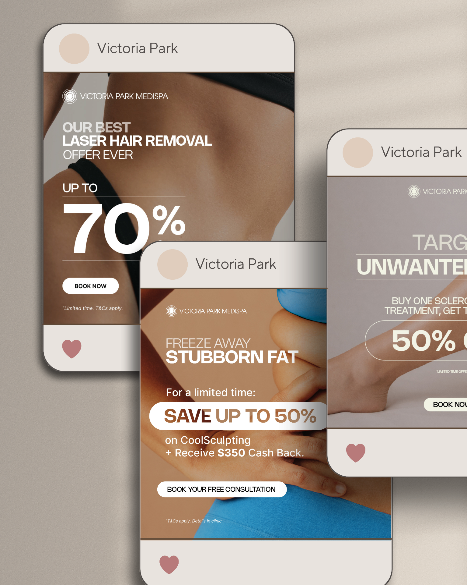 Marketing creative for Victoria Park Medispa